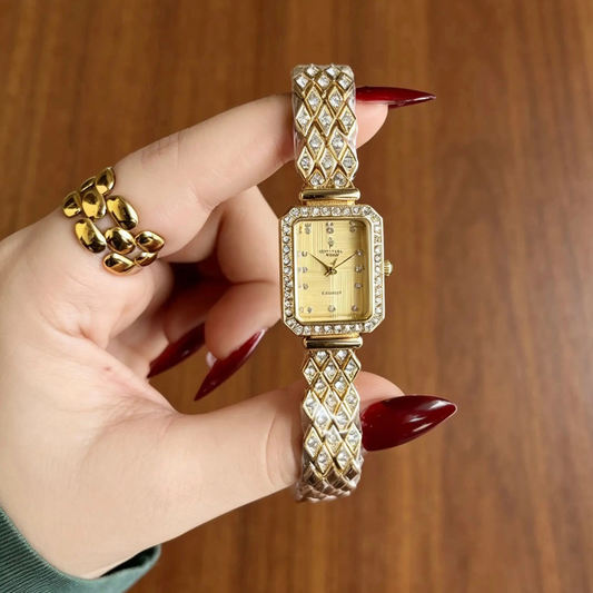 Studded Bracelet Watch - Gold