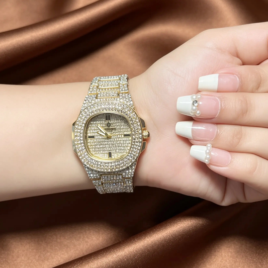 Full Iced Watch - Gold
