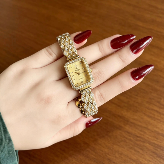 Studded Bracelet Watch  - Gold
