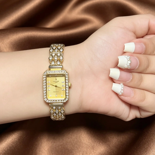 Studded Bracelet Watch  - Gold
